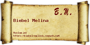 Biebel Melina névjegykártya